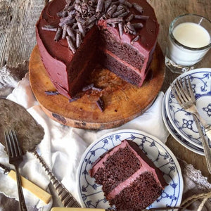 Chocolate Cake with Entube Harissa Chocolate Frosting - Cook & Nelson
