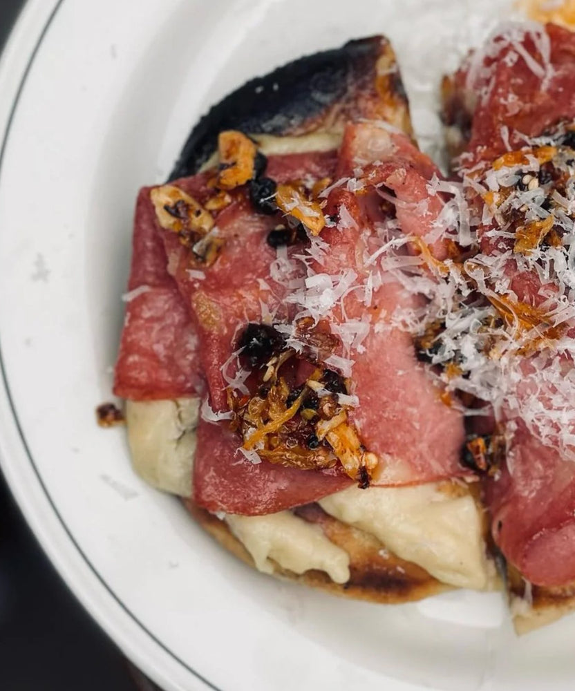 Joel Baylon's Mortadella & Chilli Crisp Flatbread Cook & Nelson