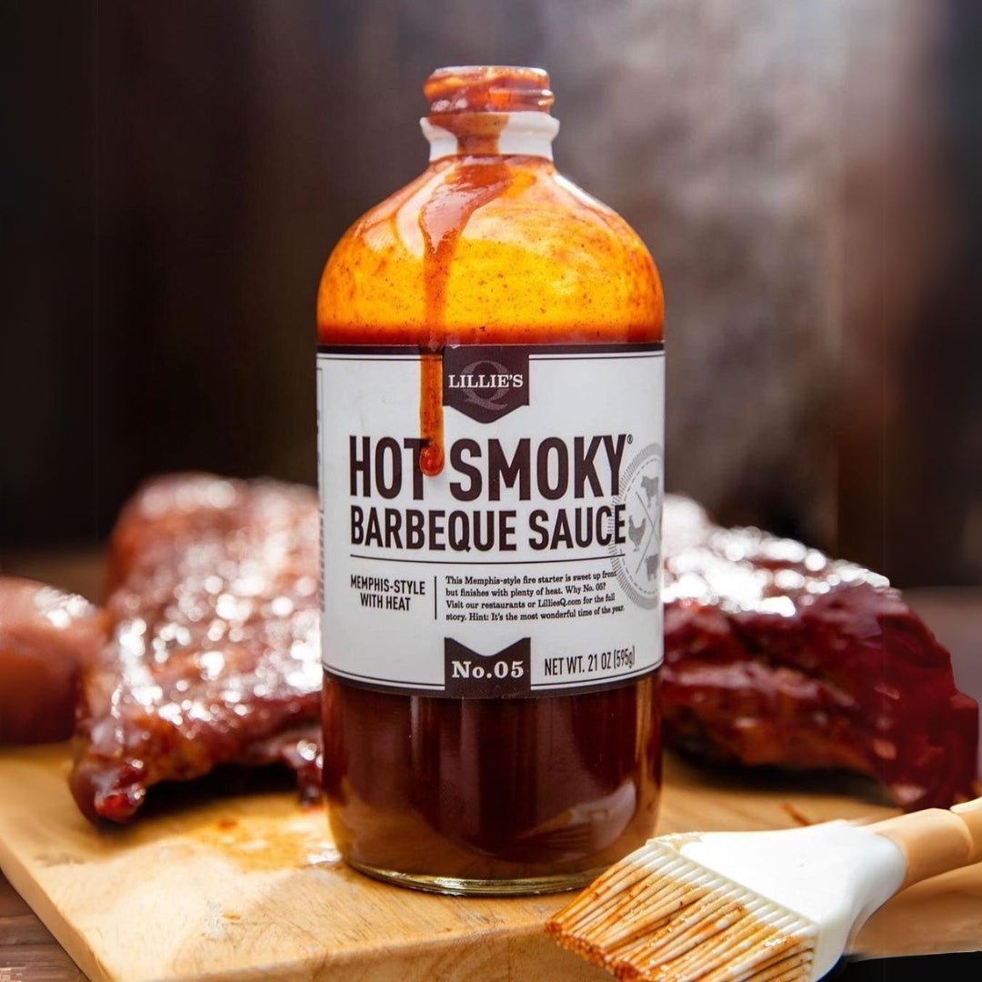 Lillie's Q Hot Smoky BBQ Sauce, 473mL bottle - Cook & Nelson