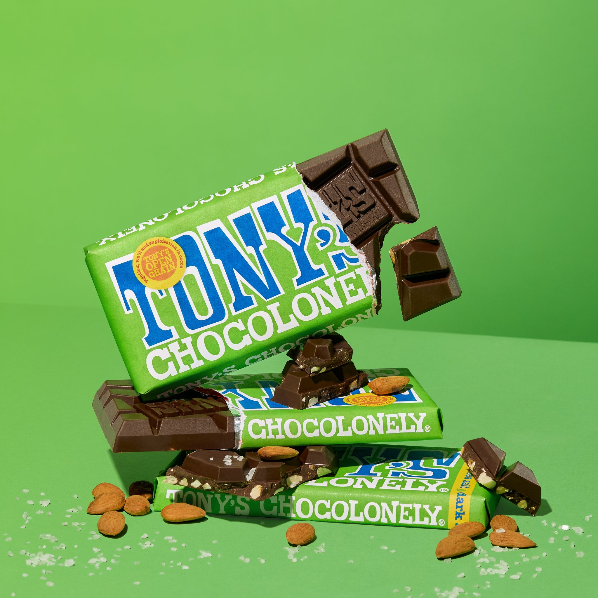 Dark Chocolate Almond Sea Salt 51% Bar