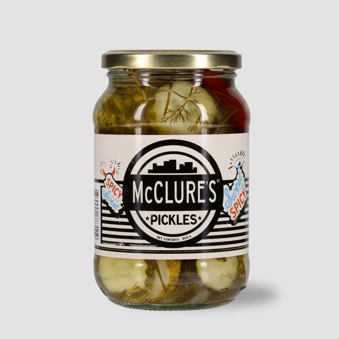 Sweet & Spicy Crinkle Cut Pickles, 500g Jar - Cook & Nelson