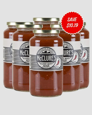 McClure's Pickles Bloody Mary Mix, 6 x 950mL Jar Pack - Cook & Nelson